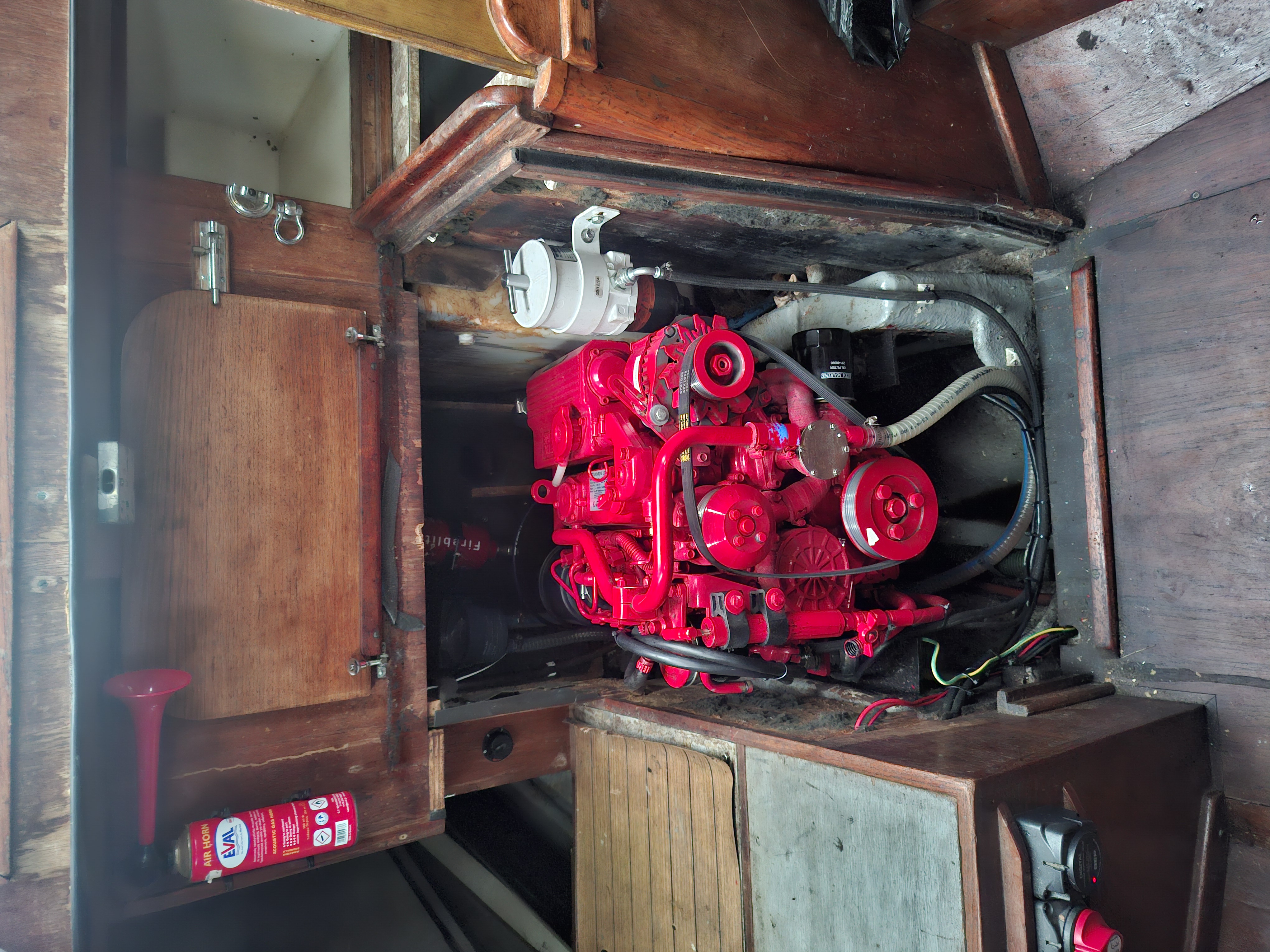 A Beta Marine engine newly installed aboard a Rival 34 yacht.